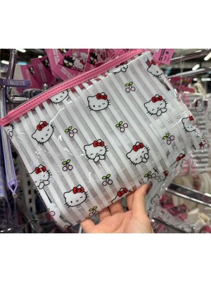 My Balli Store Sanrio Kawai Hello Kitty Şeffaf Makyaj Çantası Pouch