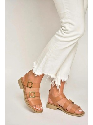 Fox Shoes Y291594203 Taba Hakiki Deri Sandalet