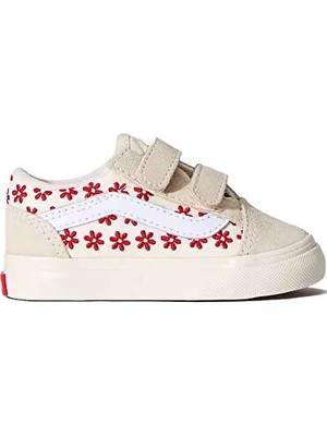 Vans Old Skool V Bebek Günlük Ayakkabı VN000CTGIZQ1 Kırmızı