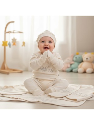 0-3 Ay Kız Bebek Çiçekçi Kız Nakışlı Organik Pamuk 10 Lu Premium Set