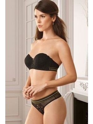 Pierre Cardin 4711 Ales Soft Pushup Sütyen Takımı Siyah Renkli Nefes Alabilir Kumaş ve Günlük Kullanıma Uygun