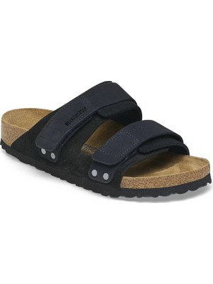 Birkenstock Uji Nubuck Suede Kadın Siyah Ayaklanabilir Terlik 1024810