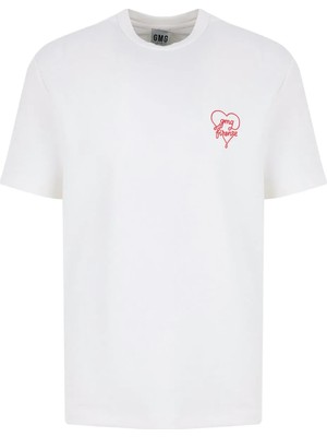 gmg firenze Gmg Fırenze Ekru Erkek Regular Fit Logo Baskılı T-Shirt GU26MSS03025