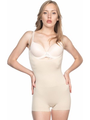 Esranın Dünyası Ten  2058 Göğsü Açık Kısa Paça Boy Korse RSBER34-ESRDNS