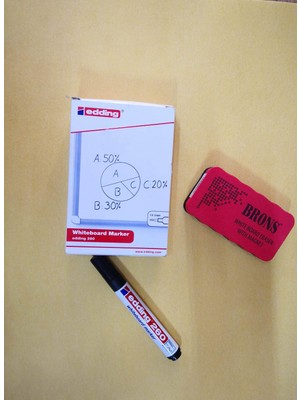 Özbience Mıknatıslı Tahta Silgisi ve Siyah Tahta Kalemi Seti, Çiftli Paket