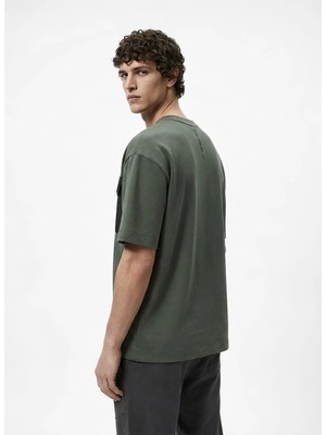 gmg firenze Gmg Fırenze Haki Erkek Regular Fit  T-Shirt GU26MSS03000