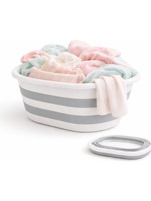 Emba Home Katlanabilir Çamaşır Sepeti 25 L Yer Kaplamaz Akordiyon Tasarım 47X35 cm