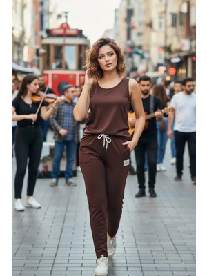 Mossta Kolsuz Alt Üst Takım - Modern Kesim Ikili Kombin Kahve