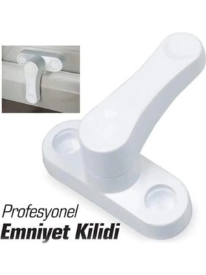 Mikasso Nanopro 1 Adet Metal Pencere Cam Balkon Kapısı Güvenli Emniyet Kilidi Hırsız Kilidi Beyaz