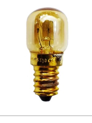 Mikasso E14 Küçük Duy Mini Ampul 15W – Fırın Buzdolabı Cihaz Ampulü Sarı Cam