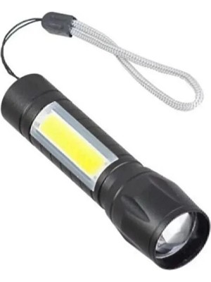 Mikasso 3 Fonksiyonlu Ledli USB Şarjlı El Feneri Siyah