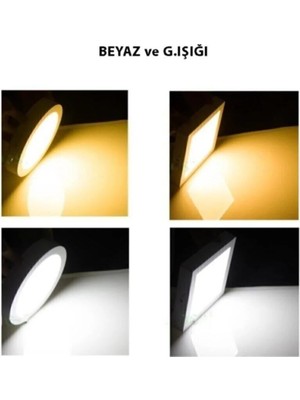 Mikasso 18 Watt Kare Sıva Üstü LED Panel - Beyaz Işık - 18W Beyaz