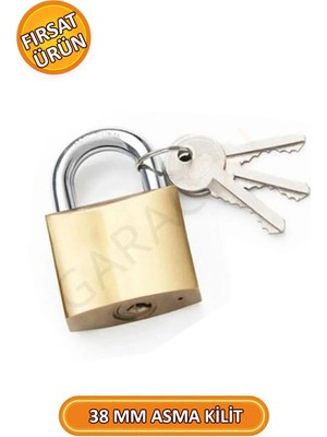 Mikasso Sağlam ve Dayanıklı Sarı Asma Kilit 40 mm