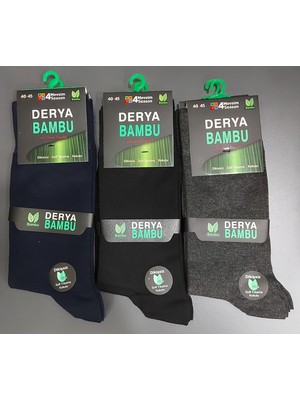 Derya Erkek Dikişsiz 4 Mevsim Bambu Uzun Çorap 6 Adet