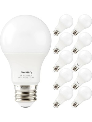 Mikasso 10 Adet 9 Watt LED Ampul Beyaz Renk 100 Watt Eşdeğerli