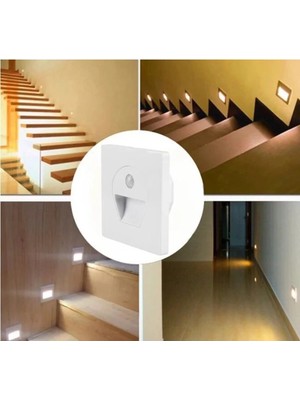 Mikasso 1W Ledli Sensörlü Koridor Arm. Beyaz Kasa 6k