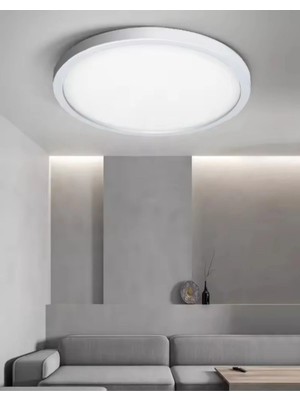 Mikasso Ledli Tavan Lambası Tuvalet Banyo Balkon Koridor Aydınlatma Avize Aplik 6500K Beyaz Işık 22CM Çap
