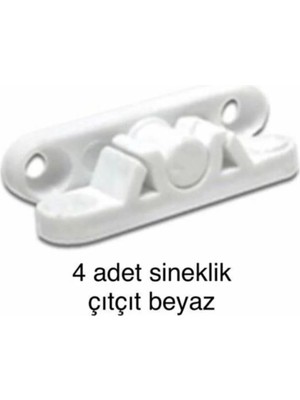 Mikasso Beyaz Plastik Sineklik Çıtçıt Kilit 17×25 4 Adet