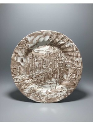 My Balli Store 1 Adet Alfred Meakin The Post House Antika Staffordshire Dekoratif Servis Tabağı