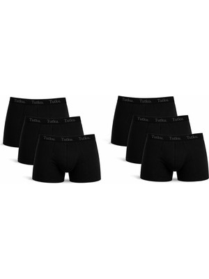 Tutku Paket 6'lı 0114 Likralı Erkek Boxer  (+6 Siyah ) Abani Classic