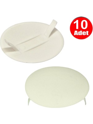 Mikasso Beyaz Bombeli Buat Kapağı 9cm Plastik Elektrik Duvar Deliği Boat Kapak -10 Adet