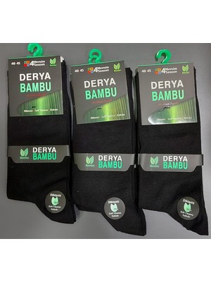 Derya Erkek Dikişsiz 4 Mevsim Bambu Uzun Çorap 12 Adet