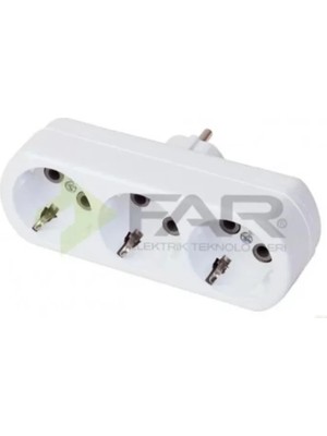 Mikasso (F18) 3'lü Fiş Priz Delta Beyaz