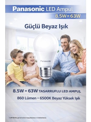 Mikasso LED Ampul 8.5W E27 6500K Beyaz Işık 860 Lümen