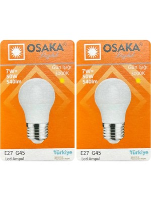 Mikasso (2 Adet) Osaka 7W (50W) Sarı Işık E27 Duylu (Kalın Duy) LED Mini Ampul