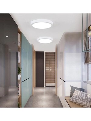 Mikasso LED 18W Yuvarlak Beyaz Işık Sıvaüstü Slim Panel Tavan Aydınlatma Armatürü Yüksek Lümen Yüksek Işık A
