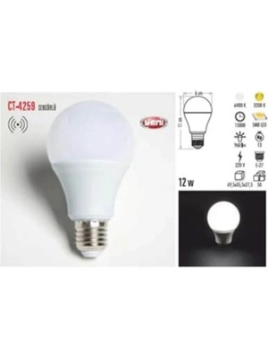 Mikasso CT-4259 Sensörlü LED Ampul (12W) Beyaz