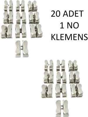 Mikasso Klamens Vidasız Basmalı Ikili 1 No (20 Adet) Beyaz