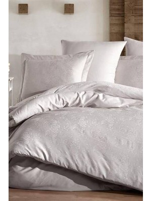 Şaheser Home Collection Jakarlı Saten Çift Kişilik Nev Takımı Talia A.gri