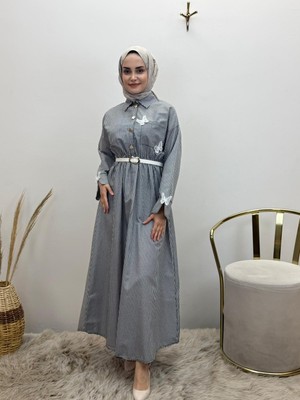 JOOQSTORE Çizgili Spor Elbise