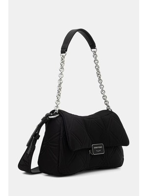 Emporio Armani Kadın Zincir Askı Deri Metal Logo Kapamalı Siyah Omuz Çantası EW002644 AF22792-UC001