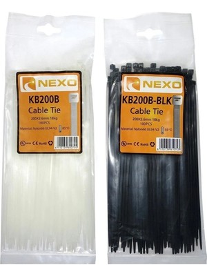 Mikasso Plastik Kablo Bağı (200X2,50) Siyah 100'LÜ Pk