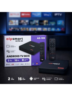 Alpsmart AS510 Android Tv Box Ses Komutlu Kumanda 2gb Ram 16 GB Hafıza