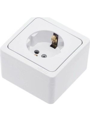 Mikasso Nead Murat Beyaz Siva Üstü Toprakli Priz Nead 95-08 Beyaz