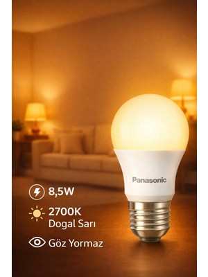 Mikasso 8.5W E27 LED Ampul 2700K Doğal Sarı 806 Lümen