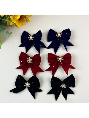 My Balli Store 6 Adet Vintage Kadife Taşlı Saç Tokası