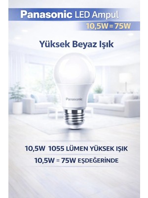 Mikasso 10,5W 1055 Lümen E27 Beyaz Işık LED Ampul – Yüksek Işık, Tasarruflu