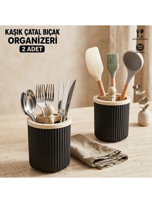 LE Paris 2'li Set Plastik Dekoratif Tezgah Üstü Kaşıklık 20x13 cm Modern Tasarım - Mutfak Düzenleyici