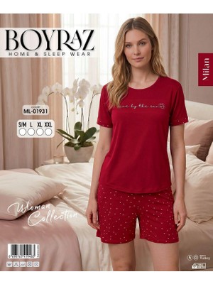 Amora Fancy Clothing Boyraz ML-01931 Kadın Milan Kısa Kol Şortlu Takım