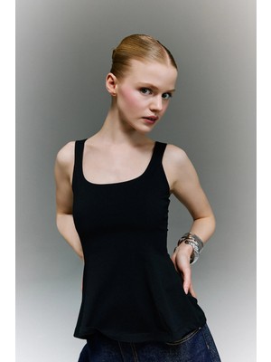 DeFacto Slim Fit U Yaka Kırışık Dokulu Atlet H3876AX26SM
