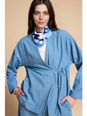 DeFacto Regular Fit Keten Karışımlı Uzun Kollu Tunik H0278AX26SP