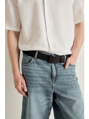DeFacto Erkek Dikdörtgen Toka Suni Deri Jean Kemeri H5074AXNS