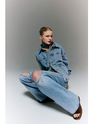 DeFacto Geniş Cepli Jean Ceket H1729AX26SM