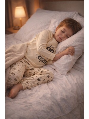 Aden Kids %100 Pamuk Çocuk Uzun Kollu Ince Pijama Takımı