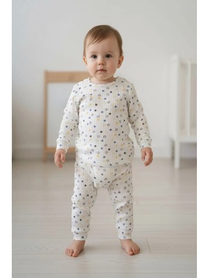 Aden Kids Raporlu Kumaş Desenli Çocuk Pijama Takımı