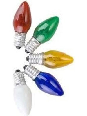 Mikasso Gece Lambası Buzdolabı Fırın Ampulü Tuz Lambası Ampulü E-14 10 Watt Mum Ampul 5 Adet Renkli